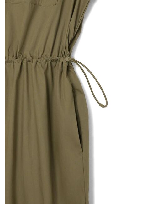 Lacoste Green Zip-Front Drawstring Dress