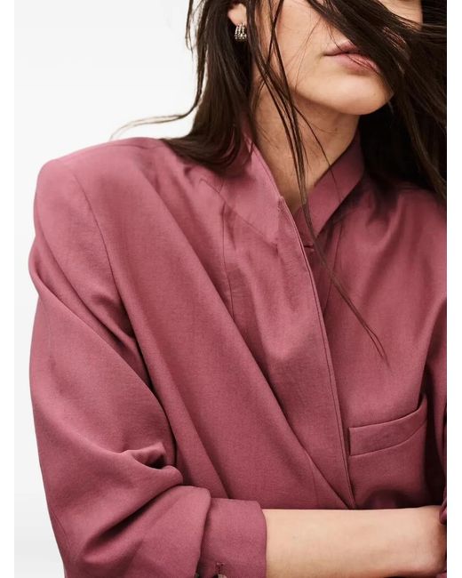 Ba&sh Pink Dalena Single-Breasted Notched-Lapel Jacket