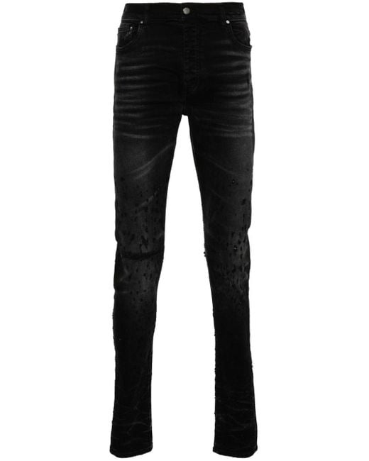 Jeans Shotgun skinny con vita media di Amiri in Black da Uomo