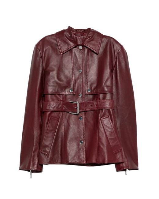 Sportmax Purple Leather Jacket