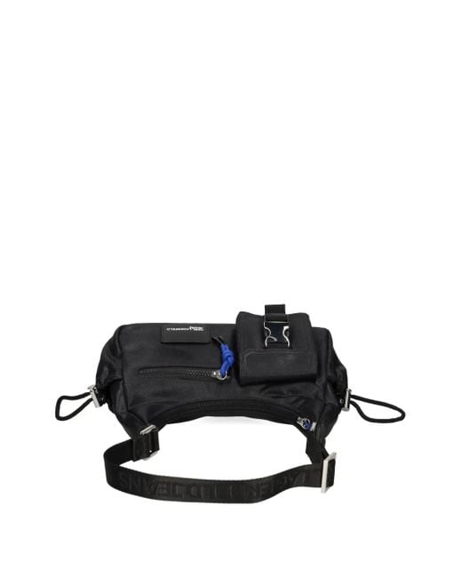 Karl Lagerfeld Black Small Utility Coated Denim Shoulder Bag
