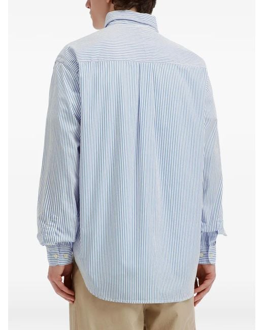 Chocoolate Blue Striped Button-Down Shirt for men