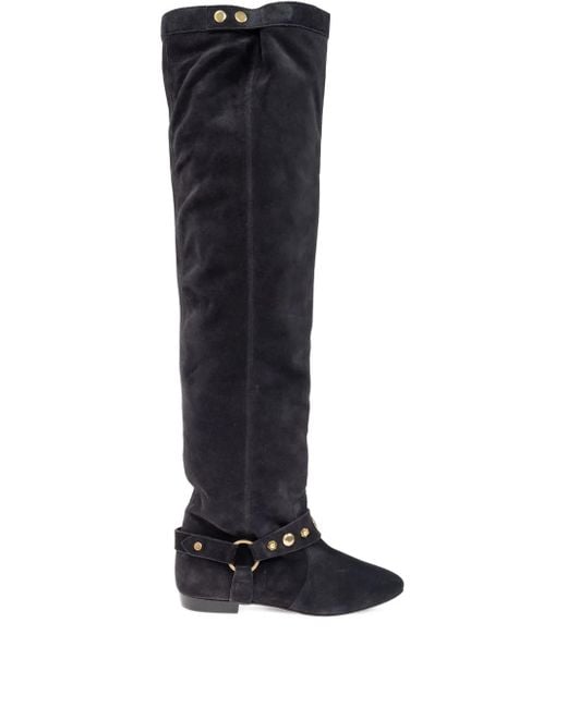 Isabel Marant Black Slouch Knee-High Boots