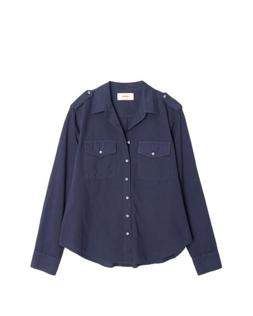 Xirena Blue Flap-Pocket Buttoned Shirt