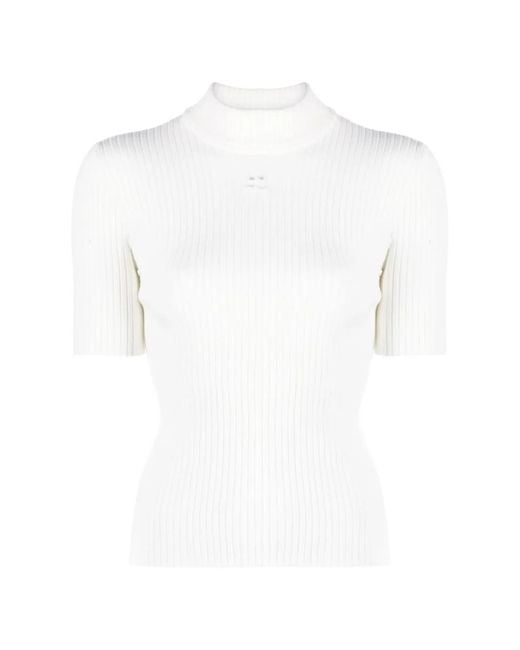Courreges White Ribbed-Knit Jumper