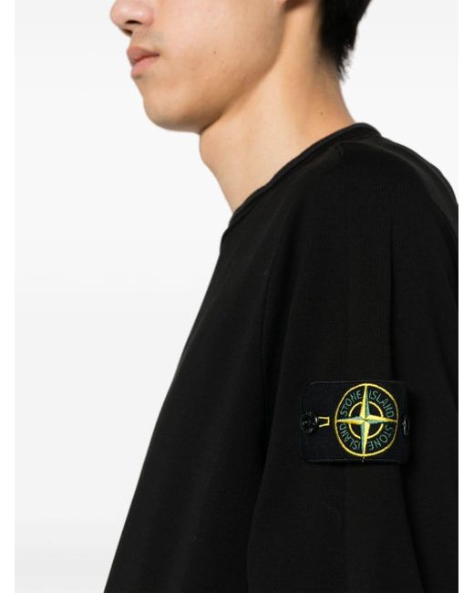 Stone Island Sweatshirt mit Kompass-Patch in Black für Herren