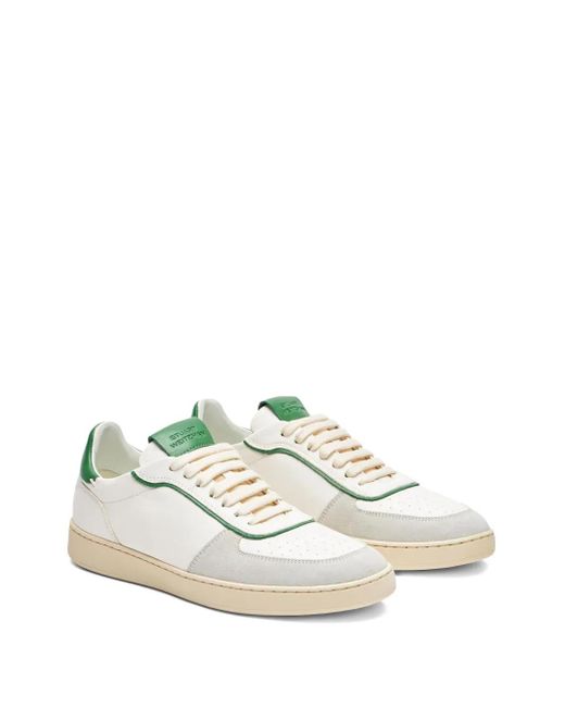 Stuart Weitzman White Perforated Derby Sneakers for men