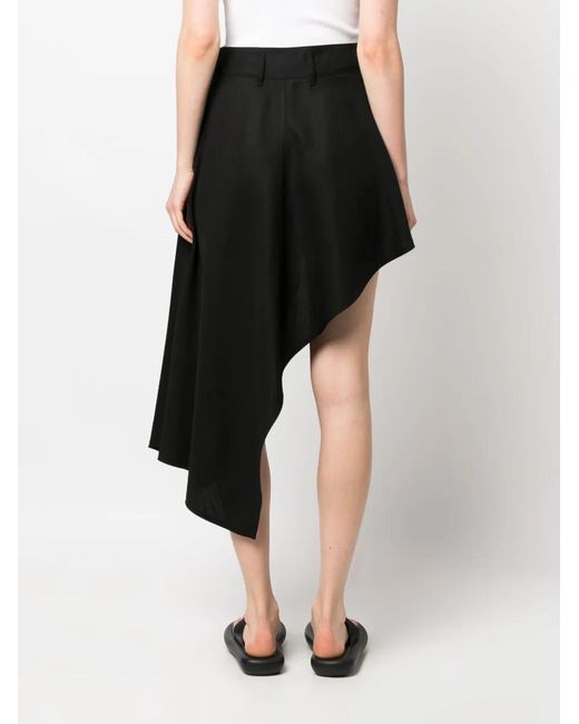 Stella McCartney Black Asymmetric High-Waist Skirt