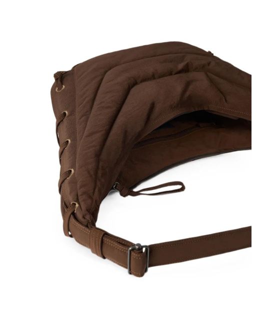 Lemaire Brown Soft Game Quilted Shoulder Bag