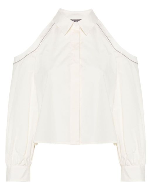 Peserico White Cut-out Poplin Shirt