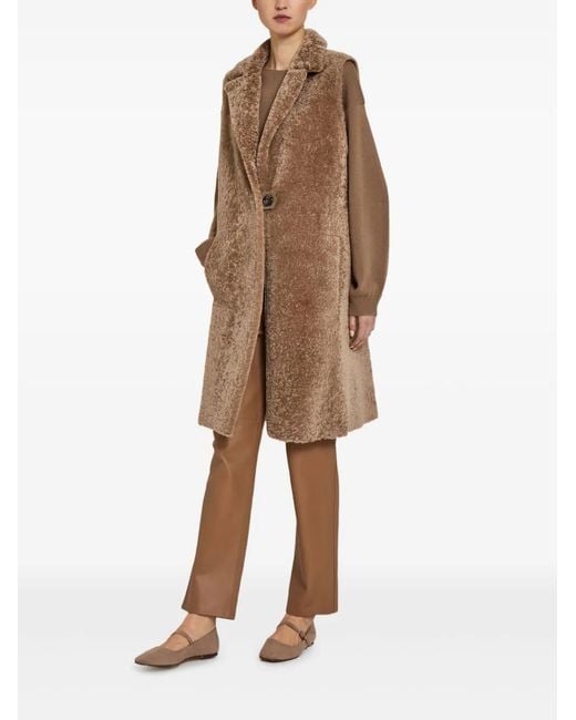 Manzoni 24 Natural Buttoned Textured Coat
