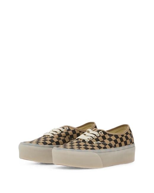 Vans Natural Authentic Platform Checkered Sneakers