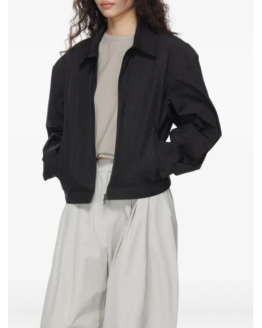 Amomento Blue Zip-Up Collared Jacket