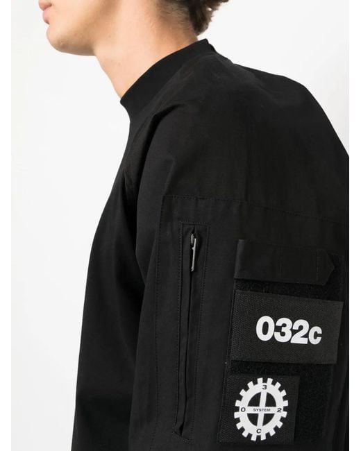 032c Black Multiple-Patches Organic Cotton Sweatshirt for men