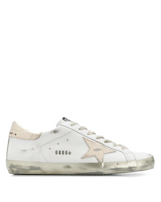 Golden Goose Deluxe Brand Man White Super-star Sneakers With Gold Laminated Spoiler And Star for men