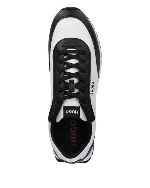 HUGO Black Panelled Sneakers for men