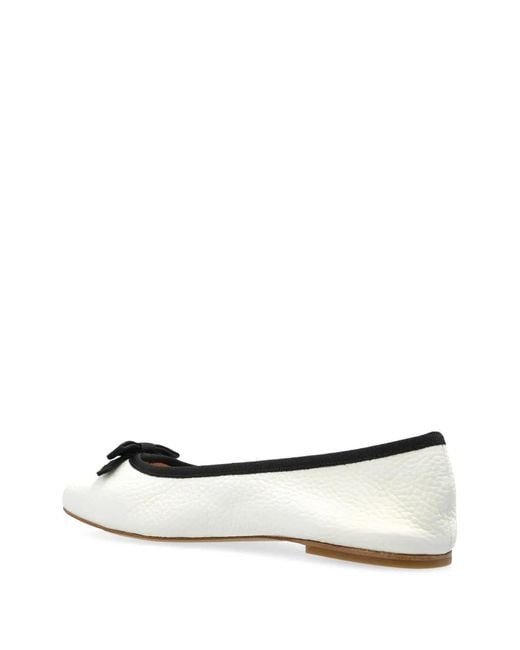 Casadei White Leather Ballet Flats