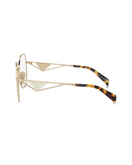 Prada Metallic Round-Frame Glasses