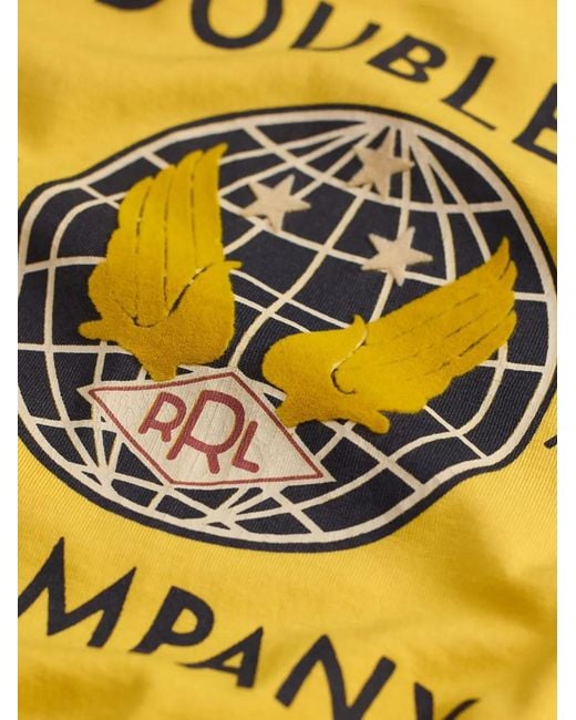 RRL T-Shirt Mit Slogan-Print in Yellow für Herren