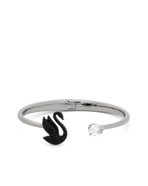 Swarovski White Swan-motif Open-cuff Bracelet