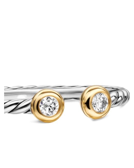 David Yurman White Cable Open Round Ring