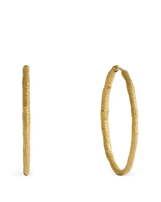 Monica Vinader Metallic Antica Textured Large Hoop Earrings