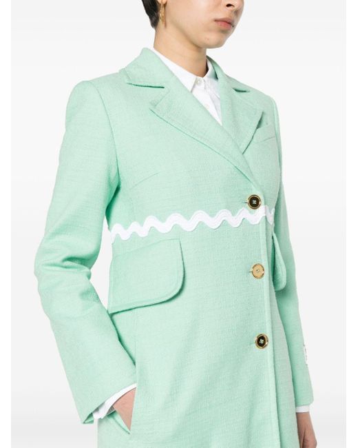 Abrigo de tweed con ribete festoneado Patou de color Green
