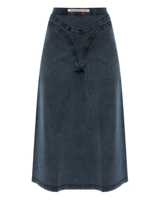 DIESEL Blue Denim Midi Skirt