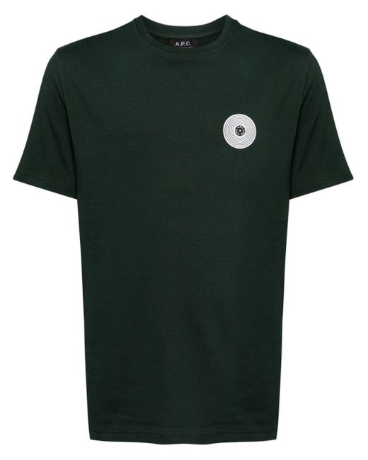T-shirt con stampa di A.P.C. in Green da Uomo