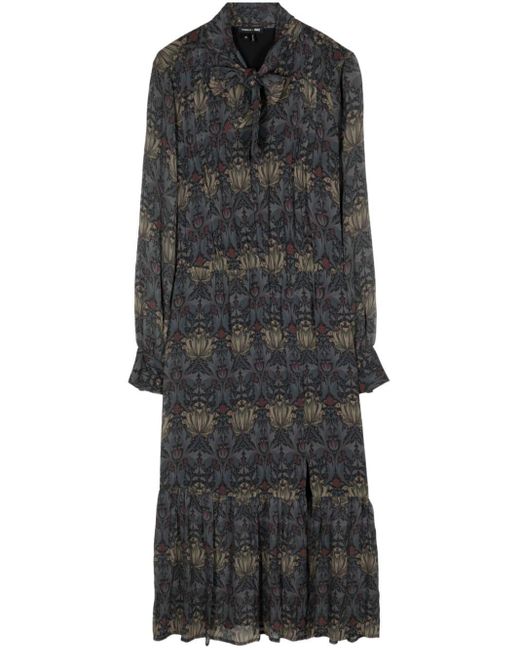 PAIGE Black X Morris & Co. Koralina Silk Midi Dress