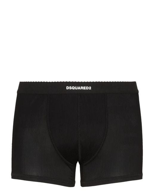 DSquared² Black Logo-Waistband Boxers for men