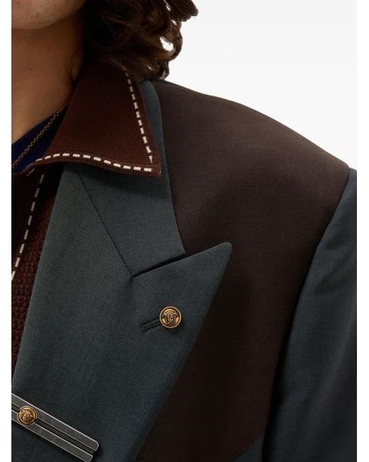 Versace Black Wool-Mohair Boxy Blazer for men