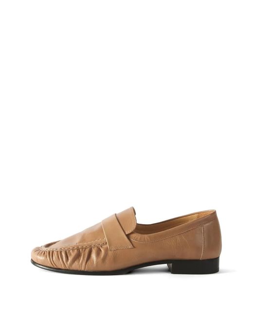 Rejina Pyo White Ruched Leather Loafers