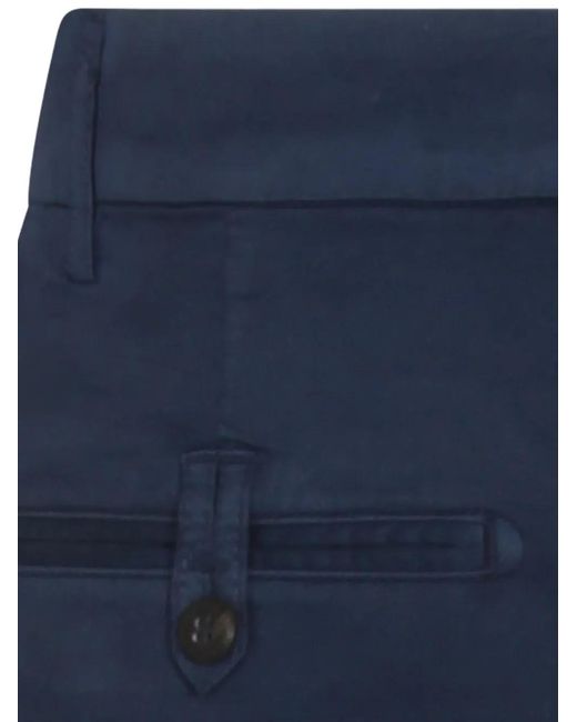 Eleventy Blue Button Pleated Trousers for men