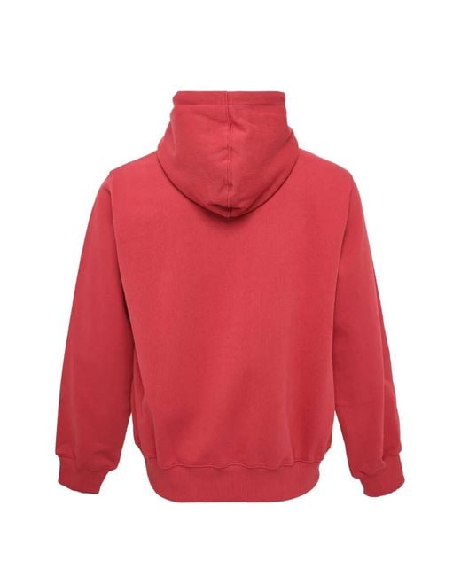 Thisisneverthat Red Logo-Patch Drawstring Hoodie for men