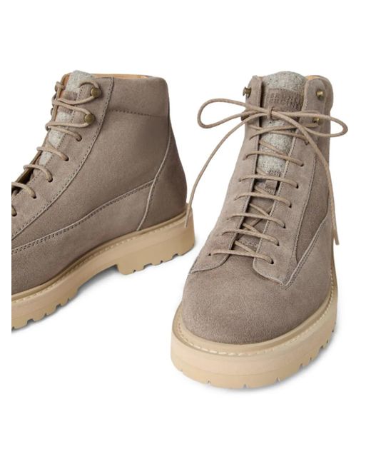 Botas de ante con cordones Brunello Cucinelli de hombre de color Brown