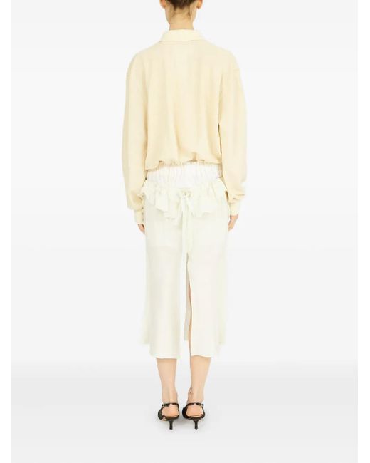 Maison Margiela White Langärmeliges Midikleid