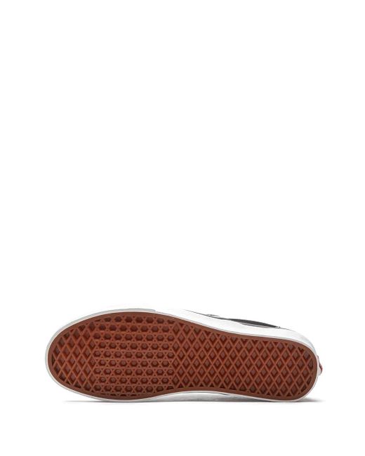 Vans White Slip-On "Checker Cube" Sneakers