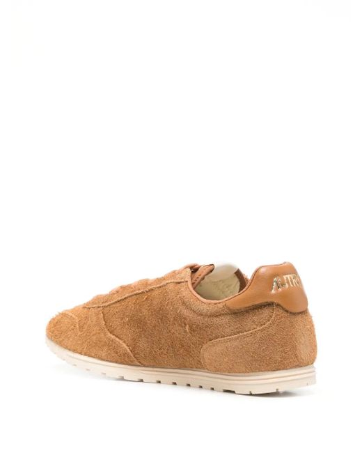 Autry Brown Textured Suede Sneakers With Leather Accents for men