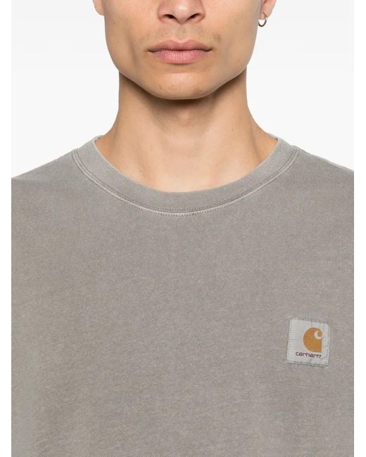 Carhartt Gray Logo-Patch T-Shirt for men