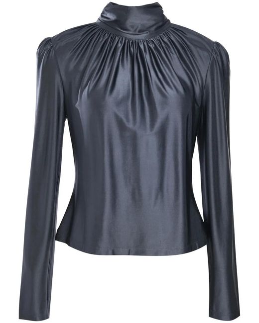 Rabanne Blue High-Neck Top