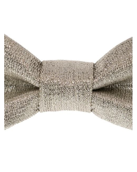 Versace Gray Metallic-Effect Bow Tie for men