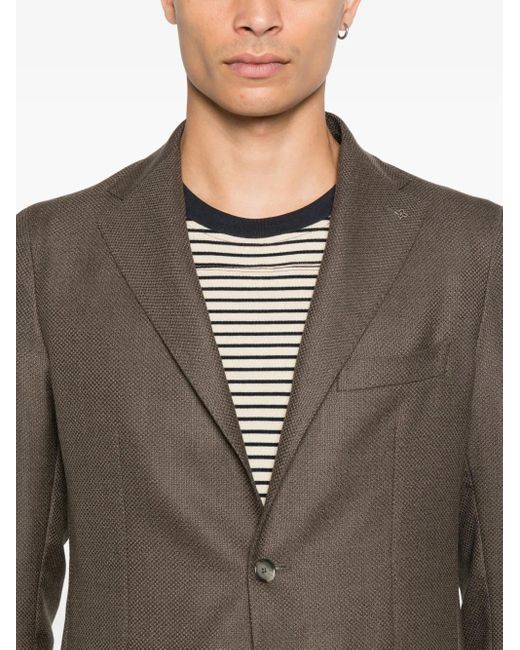 Tagliatore Blazer Met Twee Knopen En Textuur in het Brown voor heren