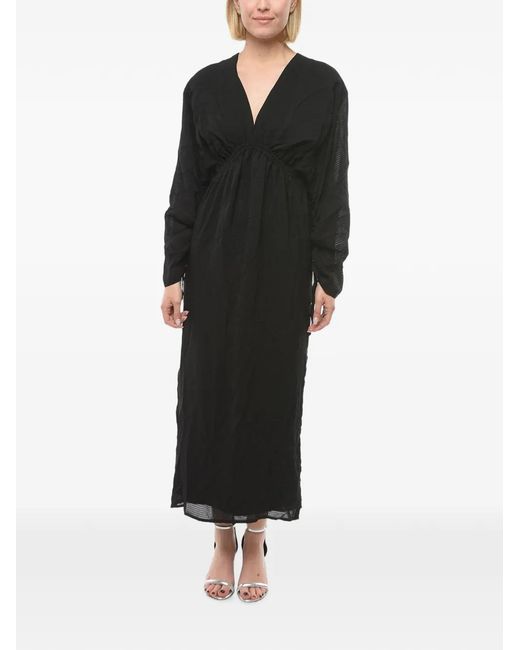 Herskind Black Ryan V-Neck Midi Dress