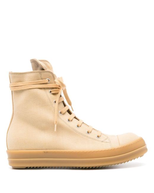 Rick Owens Natural Canvas High-top Sneakers for men