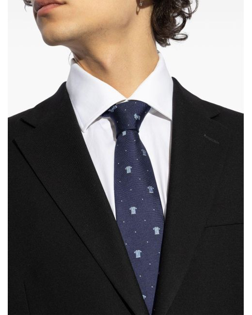 Paul Smith Blue Jersey-jacquard Silk Tie for men