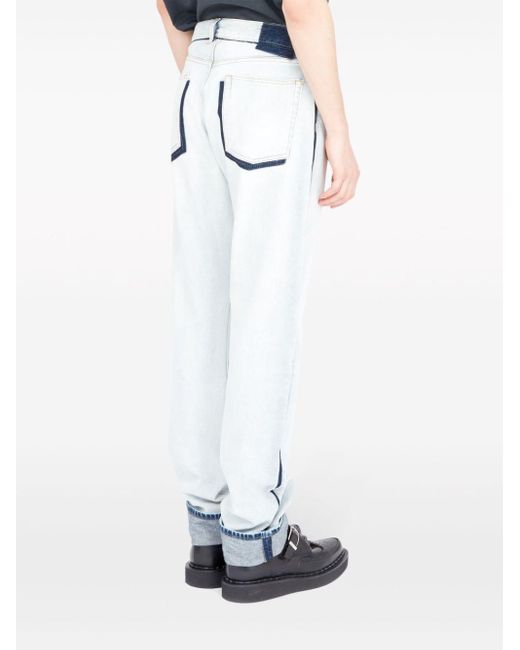 Maison Margiela White Japanese Denim Turn-up Jeans for men
