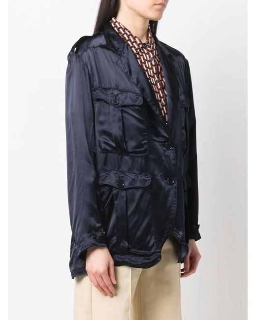 Aspesi Blue Single-Breasted Tailored Blazer
