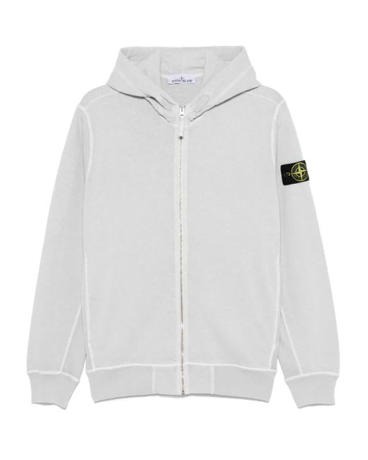 メンズ Stone Island コンパスバッジ パーカー White