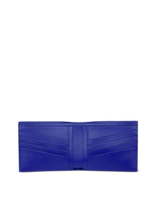 Ferragamo Blue Embossed Logo Leather Bifold Wallet for men